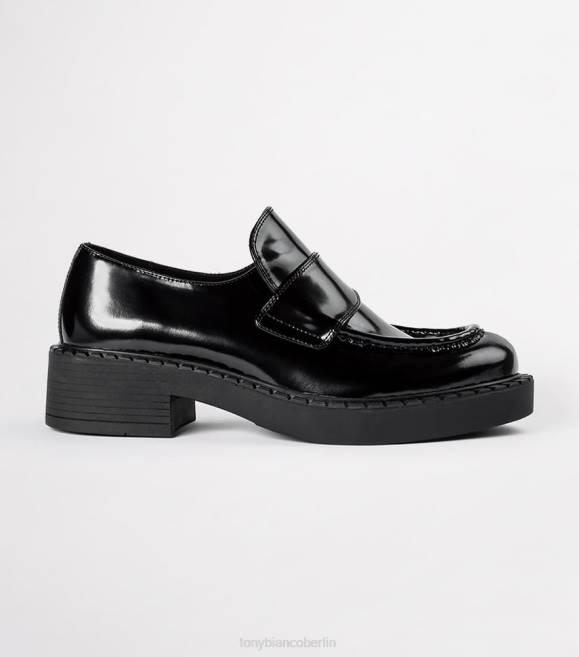 Slipper| de Tony Bianco Frauen Corvette-Freizeitschuhe Schwarz hochglänzend 4624591